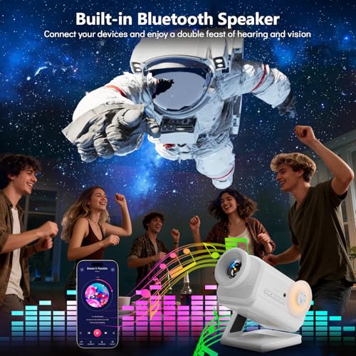 Image of Rossetta 3D Projector with 60 Scenes, Galaxy Star Projector for Room Decor | Bluetooth Speaker, 1H /2H Timer & Remote, Night Light for Bedroom, Party, Christmas & Birthday Gifts for Adults, Girls, Boys