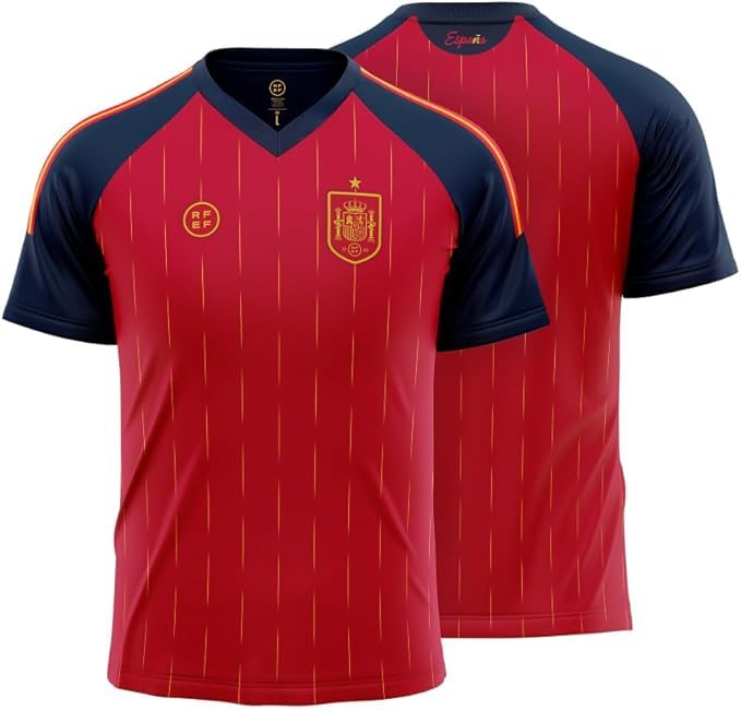 Genérico Camiseta Oficial Selección Española de Fútbol Hombre | Primera Equipación España 2026 | 100% Poliéster Transpirable | Tecnología de Rendimiento (XL, Rojo, REGULAR)