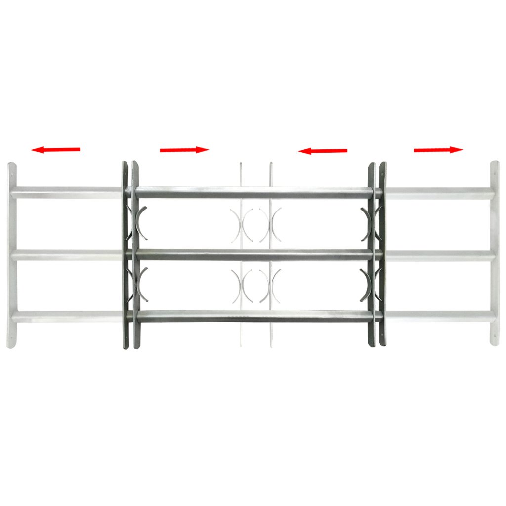 Festnight Reja de Seguridad Ajustable Tres Travesaños para Ventanas 500-650 mm
