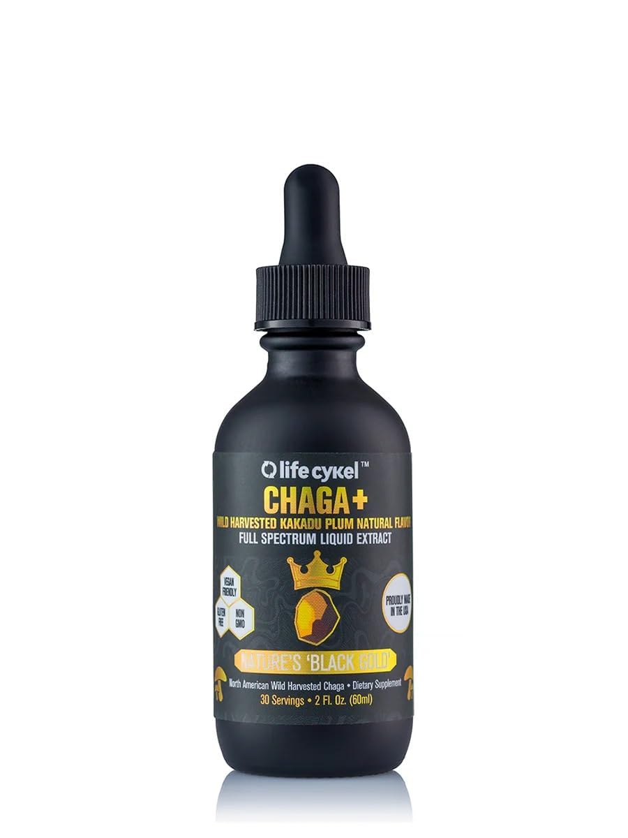 Chaga Mushroom Extract with Kakadu Plum - Double Extracted Mushroom Tincture - Non-GMO Immune Support Supplement for Adults and Kids - 2 Fl Oz