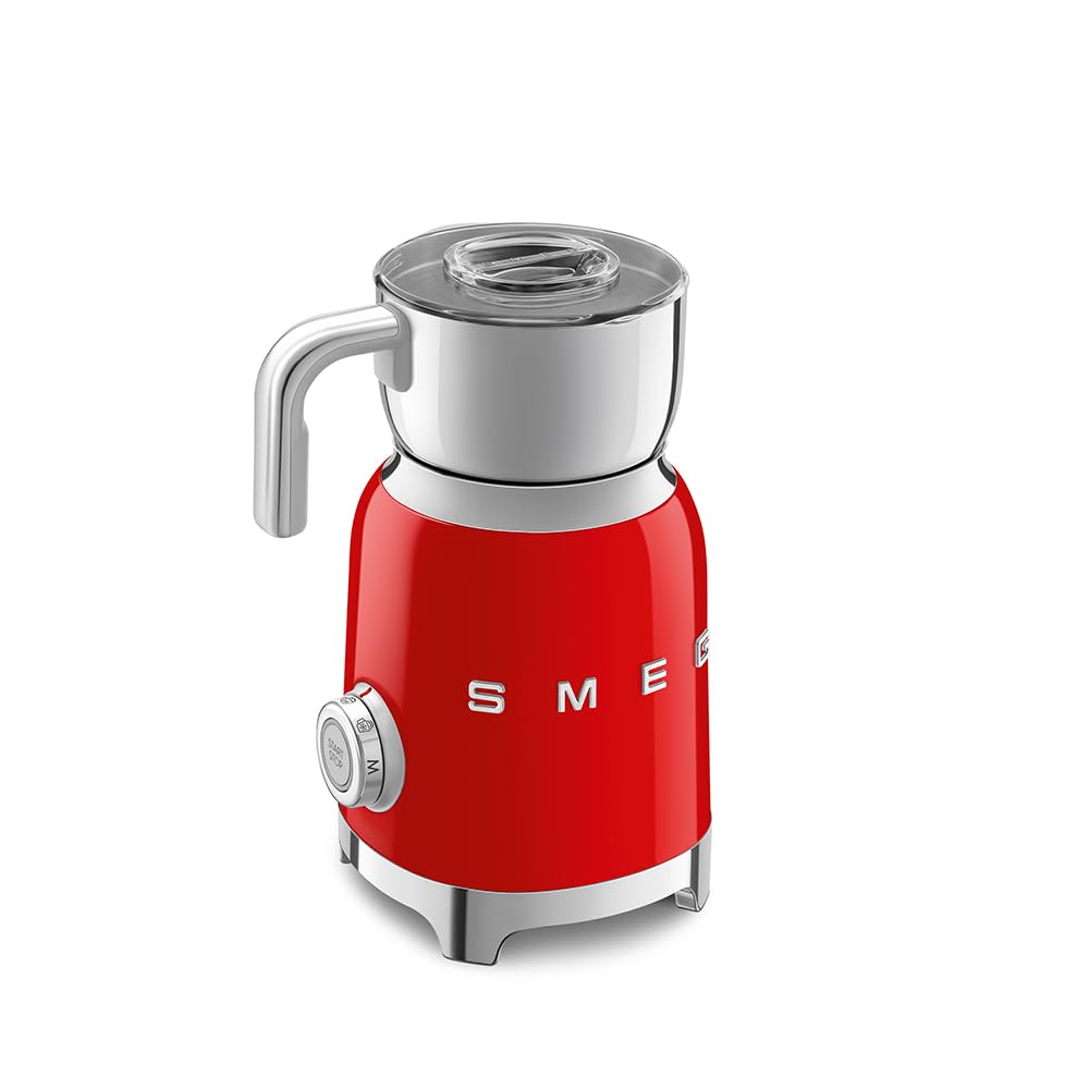 Smeg, Montalatte Multifunzione MFF11RDEU, con Sistema ad Induzione, 6 Programmi Preimpostati, Una funzione Manuale, Caraffa Removibile da 600 ml, Tappo Misuratore, Avvolgicavo Integrato, 500W, Rosso