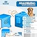 KIDIZ Absperrgitter zum Klemmen mit Katzenklappe, Türschutzgitter, Autoclose Kinder Treppengitter ohne Bohren | 90° Stopp Schutz, schwenkbar, Treppenschutzgitter, Weiß/Blau, Breite: 74-80 cm