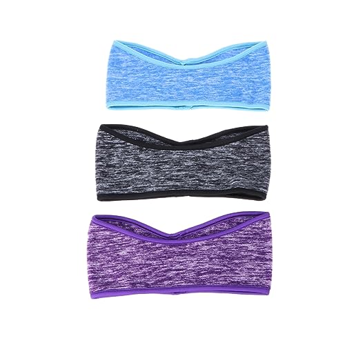 3Pcs Fleece Ear Warmers Headband for Running Cycling and Outdoor Activities Sweat Absorbent Non Slip Design Grey Blue and Purple for Use