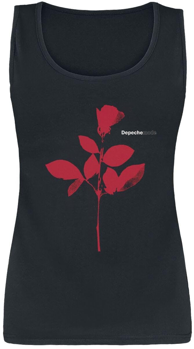 Générique Depeche Mode Rose Femme Top Noir Regular/Coupe Standard