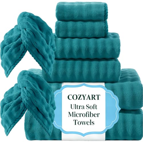 COZYART Lint Free 8Pcs Bathroom Towels Set Ultra Soft...
