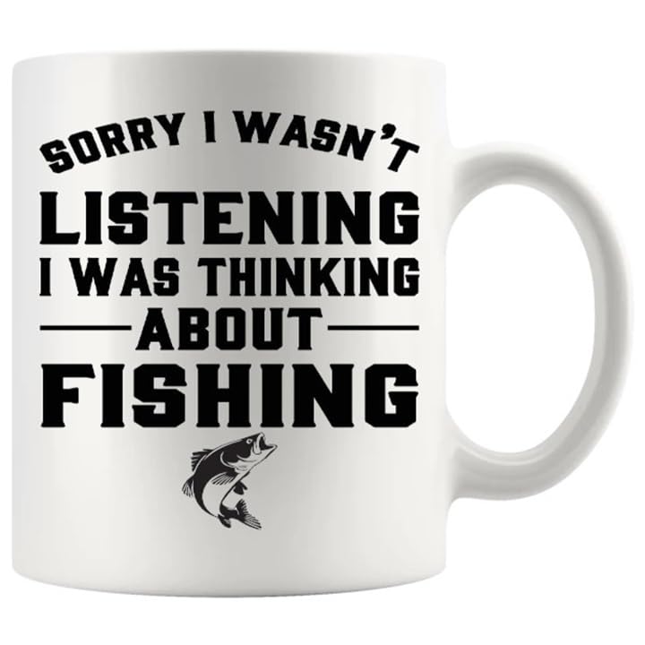 Sorry I Wasnt Listening Mug Funny Novelty Fishing Angling Gifts