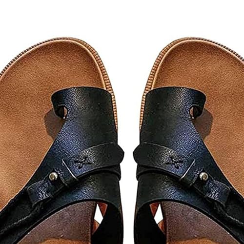 Women Fashion Toe Loop Sandals, Women's Breathable Non-Slip Slip-On Hallux Valgus Clip Toe Sandals, Summer Comfortable Orthopedic Flip-Flop, for Bunion Splints Toe Separator3