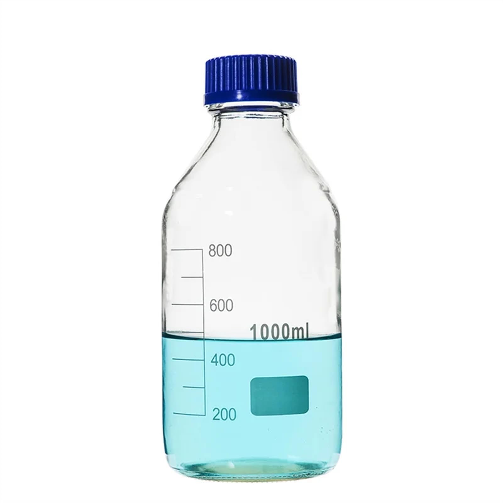 Butelka z szkłem borokrzemianowym， Butelka na odczynniki ze szkła laboratoryjnego z niebieską zakrętką, różne rozmiary, 50 ml–2000 ml(500ml)