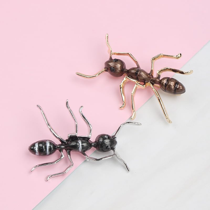 Image of 2Pcs Simple stripe enamel big ant brooch exaggerated insect Pin Brooches Accessories