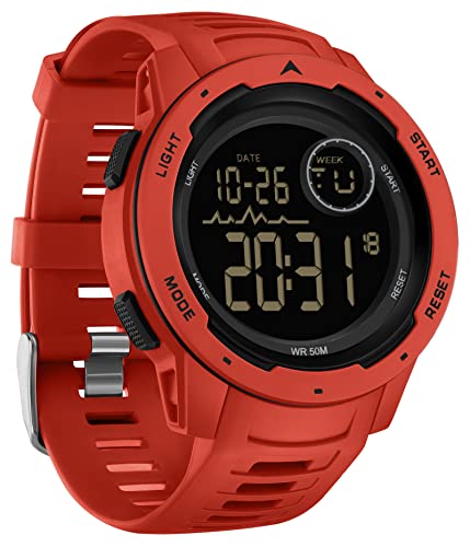 findtime Mens Digital Watch Outdoor Sports Watches Waterproof Military Watch LED Backlight Alarm Stopwatch Wrist Watch for Men