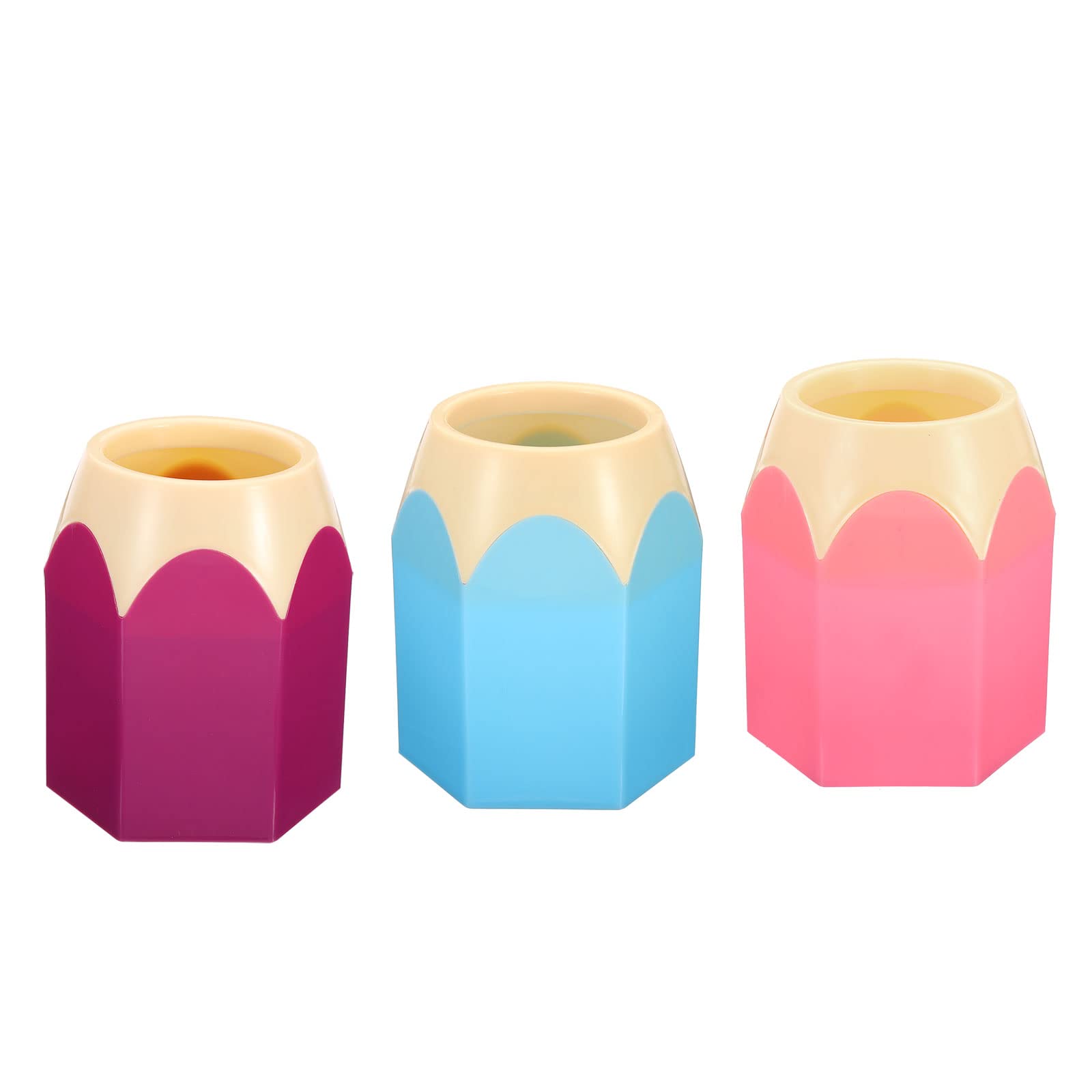 Porte-crayons en plastique PATIKIL contre les stylos perdus, lot de 3 pots colorés