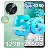 DOOGEE Note 59 Pro 5G Android 16 Handy Ohne Vertrag, 32 GB RAM + 256 GB ROM/TF 2 TB, 6250mAh Akku Smartphone, 120 Hz Display + 6,75 Zoll HD, 16 MP AI Kamera, 4K Video/NFC/Dual SIM/Face ID/Widevine L1
