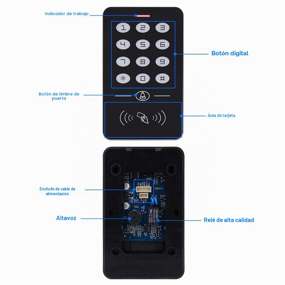 FST Teclado Control Acceso RFID de 125KHz Cubierta Impermeable Lector de Controlador de Acceso Exterior + 10 piezas Llaveros EM4100 Llavero Para el Hogar
