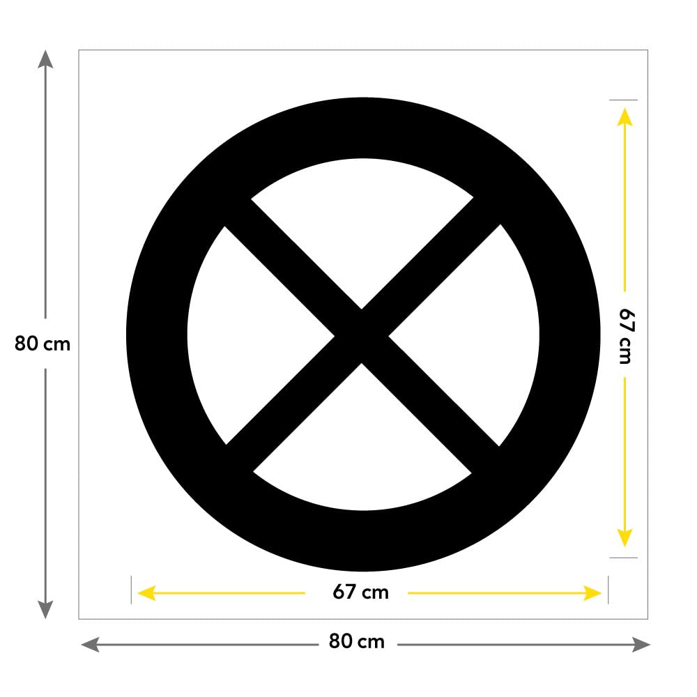 Signalétique.biz France - Pochoir Arrêt et Stationnement Interdits PVC 5 mm, Format 800 x 800 mm
