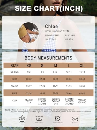 Image of OWICA Women's Sexy Triangle Bikini Sets Cheeky Thong Swimsuit Adjustable Spaghetti Straps Bathing Suit