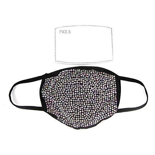 Glitter Rhinestone Face Mask (Clear)