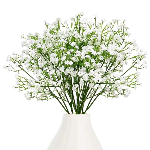 Baby Breath Flowers Artificial 18 Pcs Fake Artificial Gypsophila Flowers White Faux Babys Breath Flower Bouquet for Wedding Home image 6
