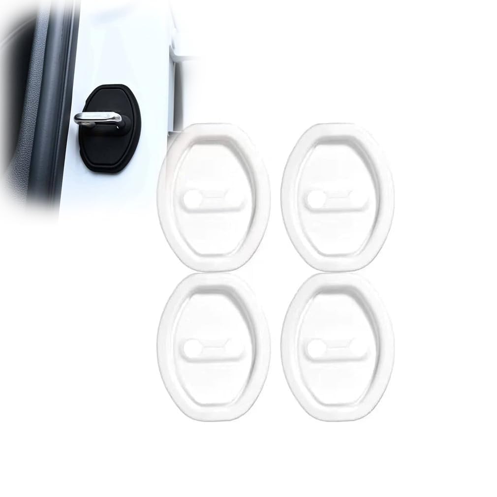 Woniyal 4Pcs Car Door Lock Covers for Hon-da HRV HR-V 2013-2024, Rubber Latch Protectors Reliable Rustproof Shield Practical Interior Trim Accessory,White
