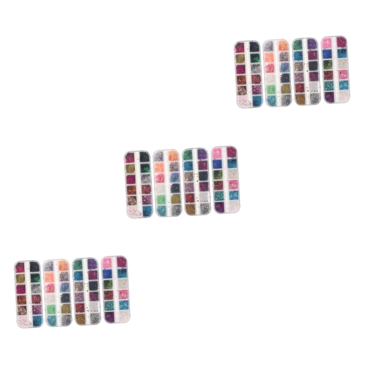 FOMIYES 3 Sets Nagelglitzer Glitzer-pailletten Für Make-up Nagelkunst-pailletten Einfach Aufzutragen 4 Boxen X 3