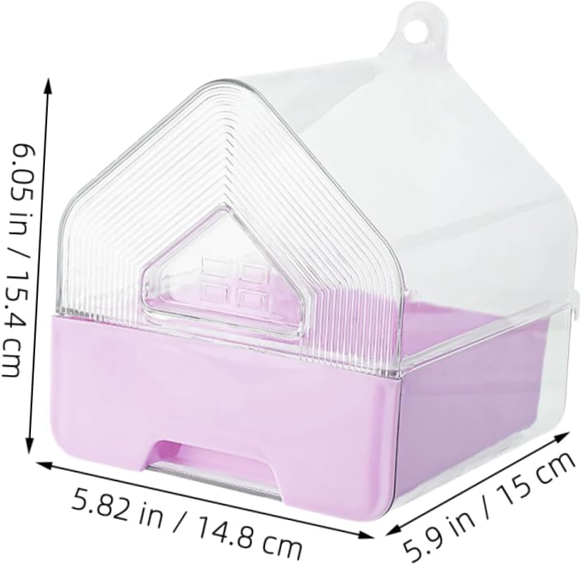 2PCS Bird Bath for Parakeets and Cockatiels Drawer Style Hanging Bird Shower Tub for Birdcage Bathing and Cleaning