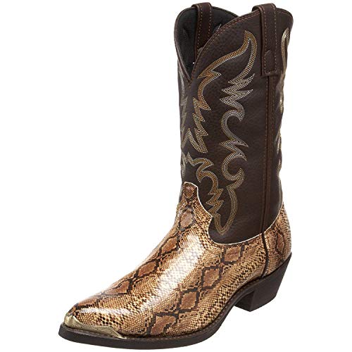Image of Laredo Men's Python Print Western Boot Pointed Toe Brown 13 EE