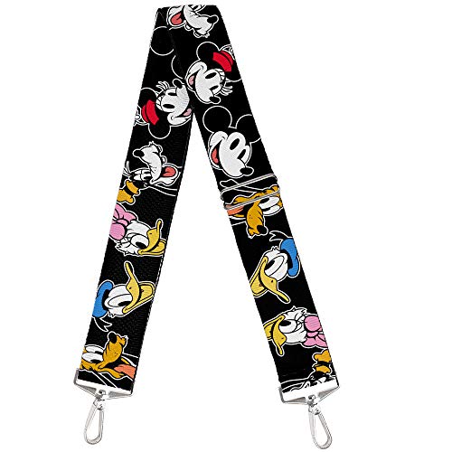 Purse Strap Disney The Sensational Six Smiling Faces Black 2 Inches Wide
