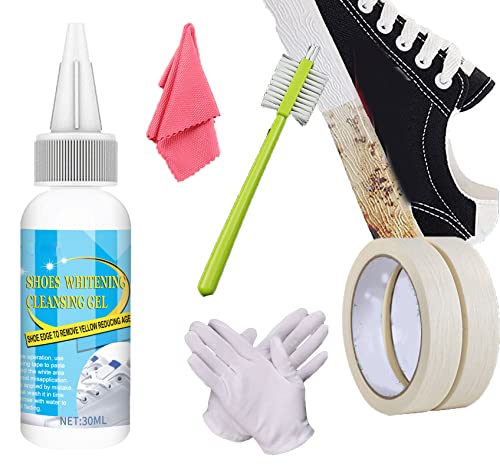 6/12PC Shoes Whitening Cleansing Gel, White Shoe Cleaner, Sneaker Cleaner, Shoes Whitening Cleansing Gel A Masking Tape Free, Shoes Whitening Gel, Whitening Cleaning Gel for Shoes (30ML,6PC)