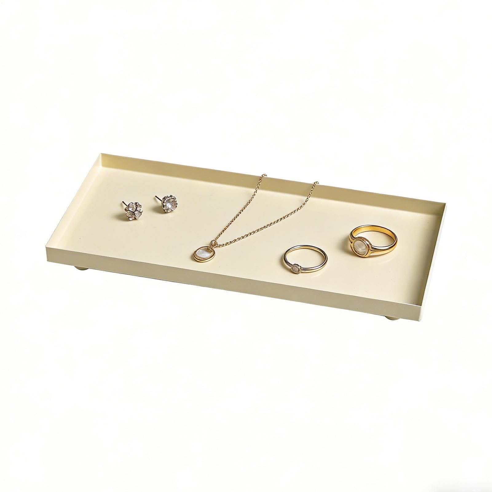Plateau à bougie rectangulaire en métal vide-poche déco pour entrée et chambre