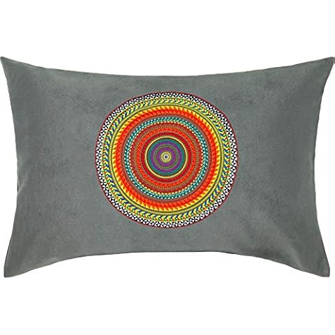 Cojín decorativo con diseño de mandala, estilo hippie y bohemio, color gris Cover