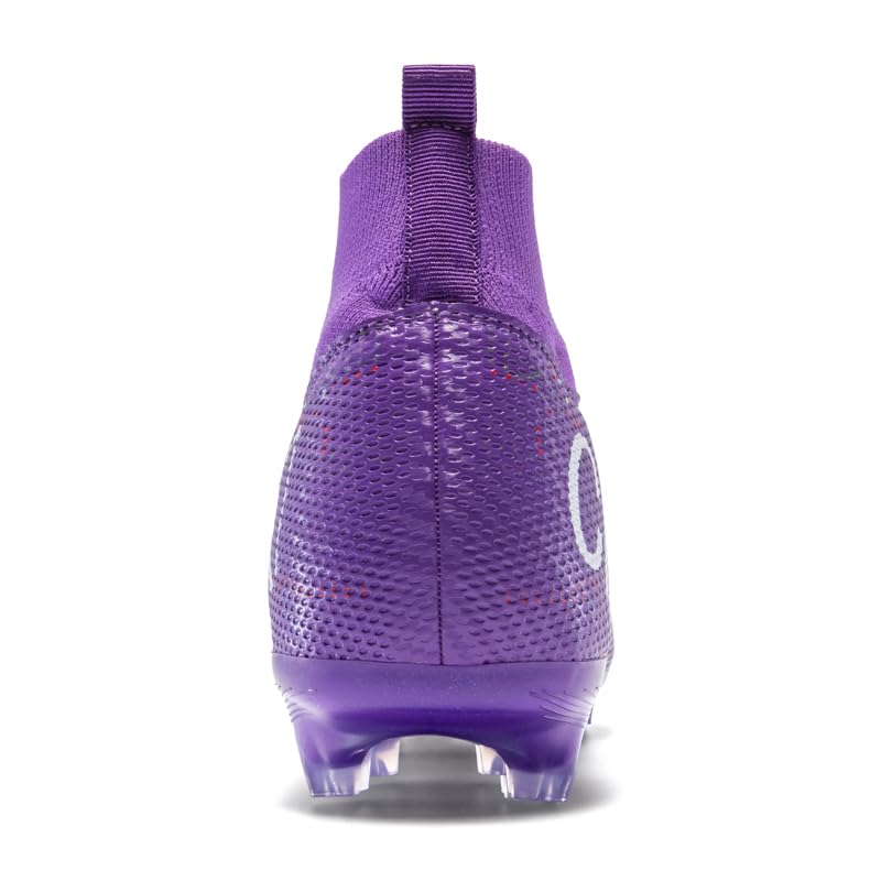 High Top Soccer Cleats, Professional Training Shoes, Black Pink Purple, Mesh Polyester, Anti-Slip, Breathable Lightweight Design for Men, Youth Athletes4