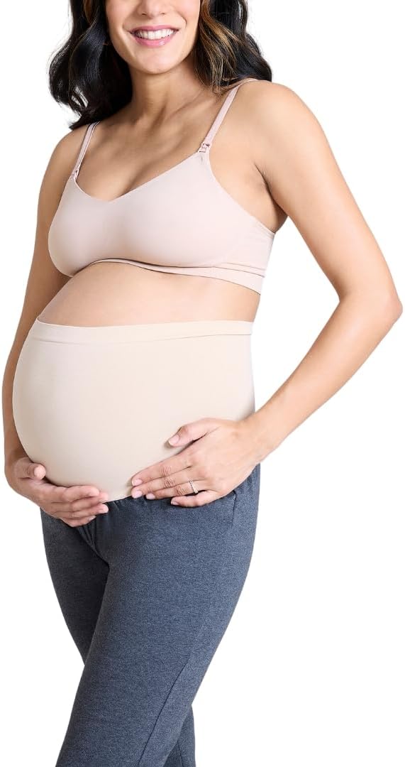 Motherhood Maternity Womens Essential Full Length Secret Fit Over The Belly Flare Pregnancy Yoga Pants - Image 2