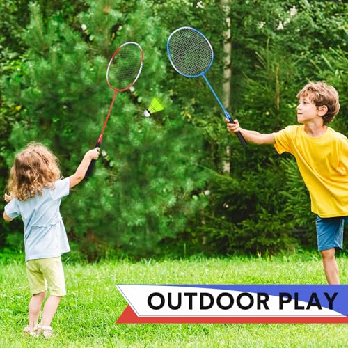 Image of 12 Pack Badminton Rackets Set Including Badminton Racquets, Nylon Shuttlecocks and Carry Bag for Outdoor Backyard Games Beginners