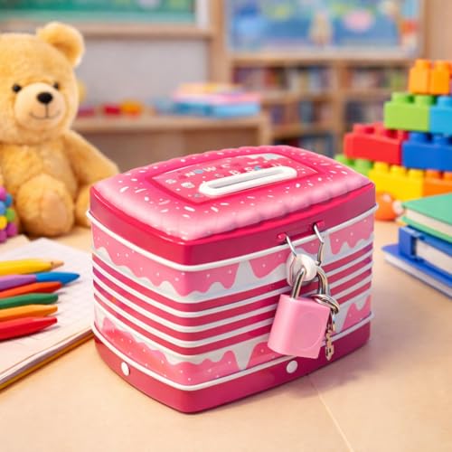 Image of Sajani Cute Cartoon Creative Portable Piggy Bank, Money Saving Box with Combination Lock, Mini Coin Bank Gifts for Boys and Girls, Best Return Gifts for Kids (Pack of 1) (Sandwich - Pink)