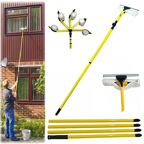 Professional Window Squeegee Cleaner Equipment,350cm Extendable Window Pole Glass Cleaning Tools for Indoor/Outdoor for High Window (Complete Kit) - Image 3