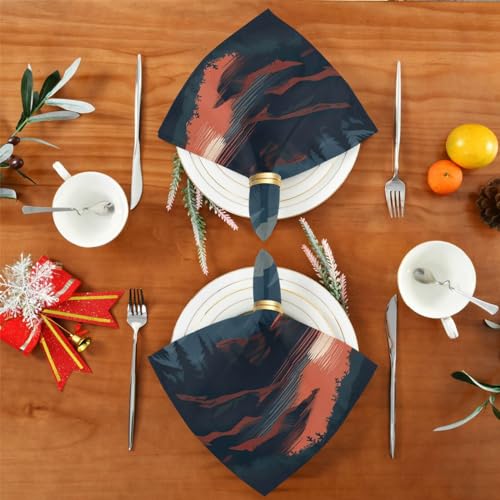 Servilletas de tela cuadradas Sunset Mountain pack 6 miniatura 4