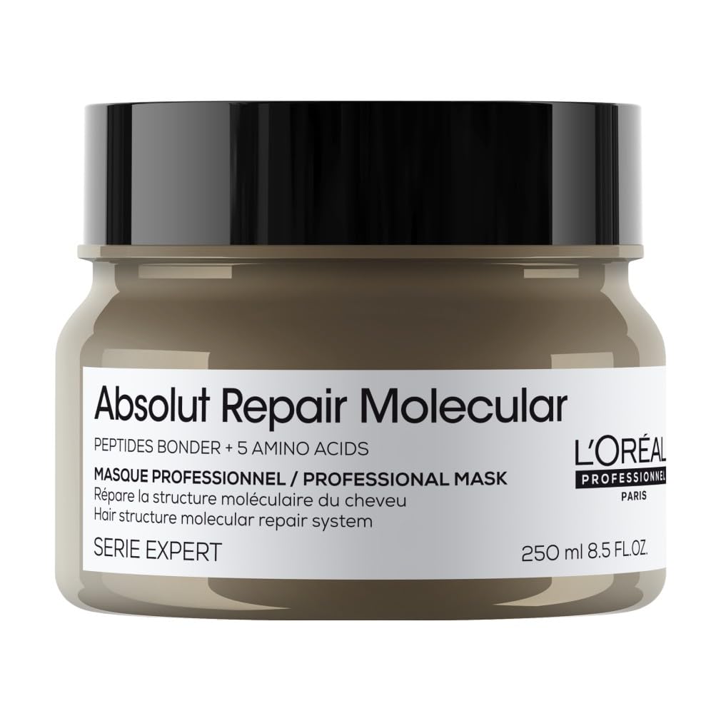L’Oréal Professionnel Absolut Repair Molecular Hair Mask 250ml, For Extremely Damaged Hair, Rinse off hair treatment, Molecular Bond Repair, Instant smoothness & shine
