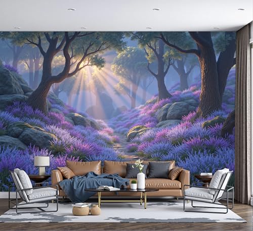 Papier Peint Grand Format Décoration Murale Salon Violet