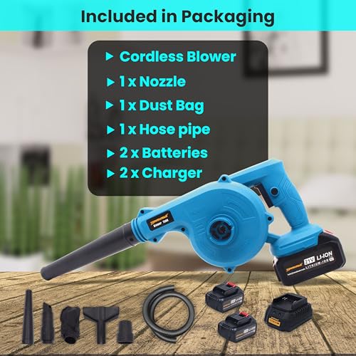 Image of TOMAHAWK 21V Cordless Electric Blower Handheld Blower for Leaves, Snow, Dust & Home Cleaning