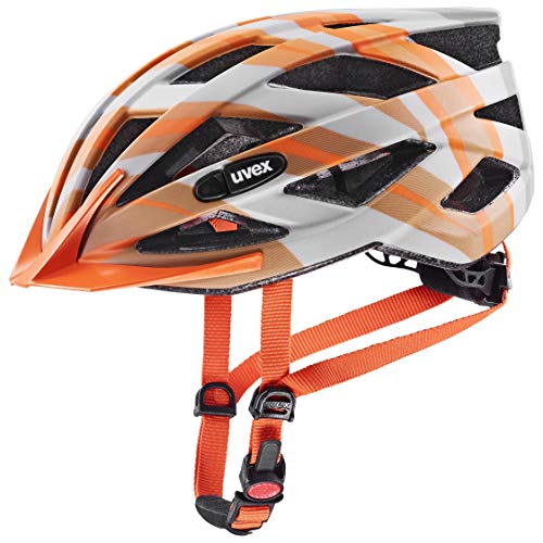 uvex air Wing cc - Leichter Allround-Helm für Damen und Herren - individuelle Größenanpassung - waschbare Innenausstattung - Grey - orange matt - 56-60 cm