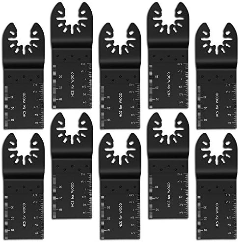 10 Pcs Oscillating Tool Blades Wood Oscillating Multitool Quick Release Saw Blades Professional Oscillating Saw Blades Fit for Dewalt, Porter Cable,Rockwell,Makita,Black & Decker,Bosch Craftsman