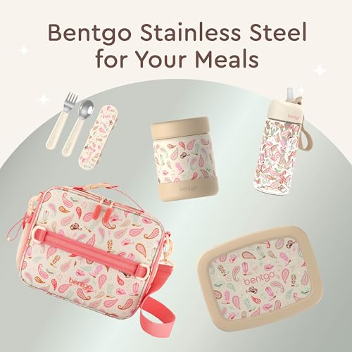 Image of Bentgo Kids Stainless Steel Leak-Proof Food Jar for Hot or Cold Food | 11 fl oz Double Insulated Container with Removable Silicone Bumper, Dishwasher Safe, Easy Open Lid, Ages 3+ (Cowgirl Dreams)