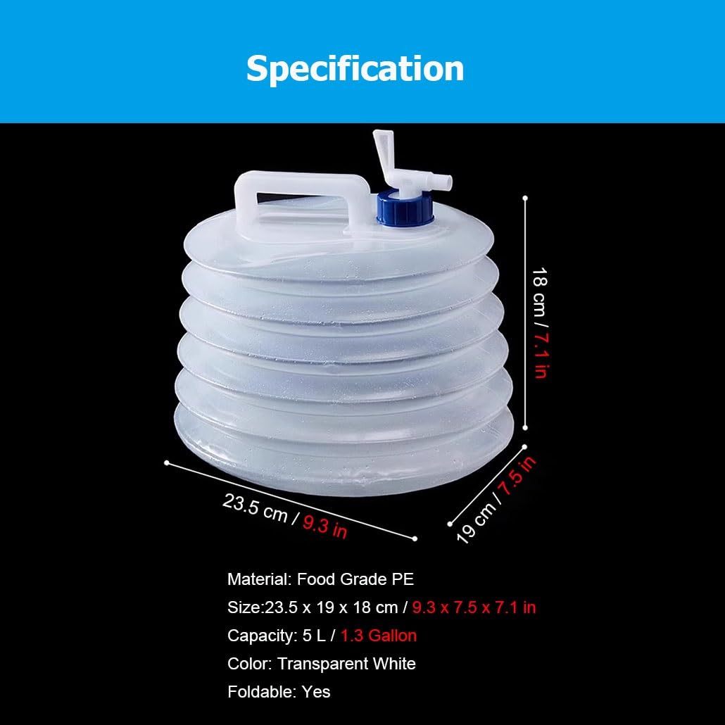 Seau à Eau Pliable, 5L/10L/15L, conteneur d'eau Pliable et Portable, sans BPA, idéal pour Le Camping, la randonnée, la pêche, l'escalade, Les Pique-niques, Les barbecues et Les voy