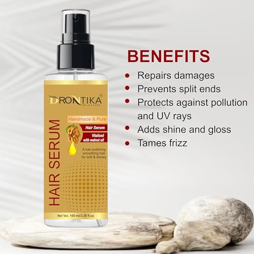 Image of Herbal Hair Serum for Women & Men | Contains Walnut Oil | Instant Shine & Smoothness | Regular use Hair Serum for Dry & Wet Hair | Gives frizz-free Hair | Soft & Silky Touch