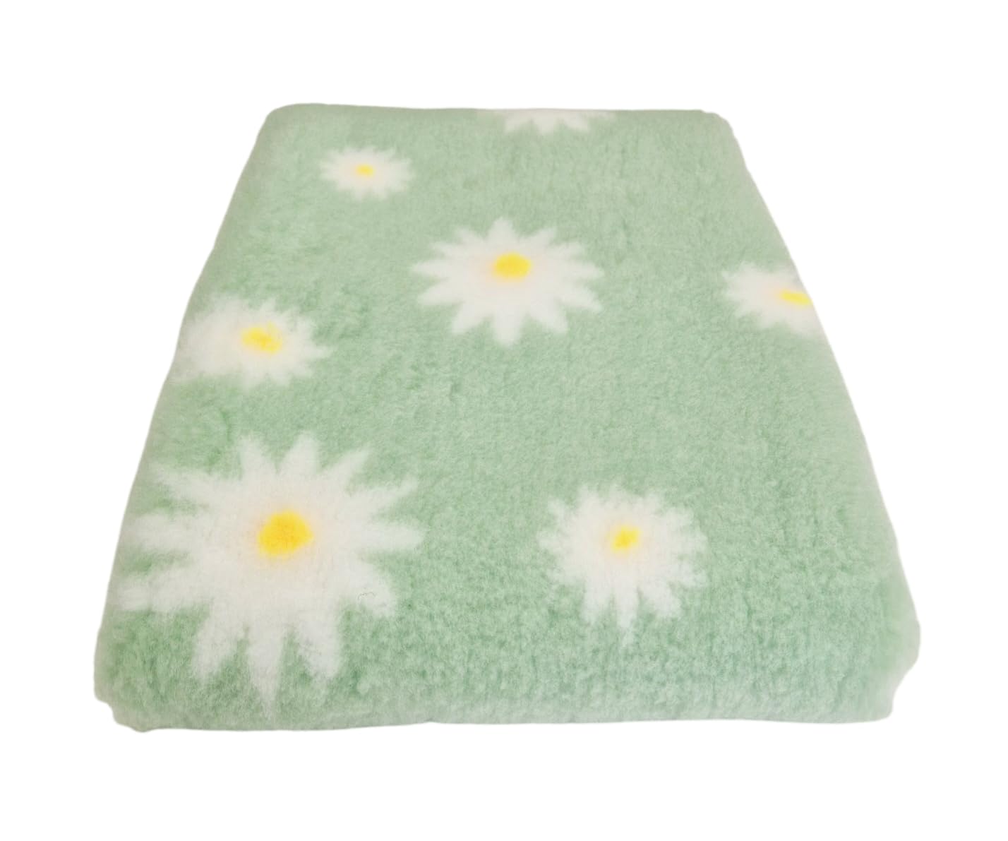 WOOF AND PUP | Non Slip Vet Bedding | Daisy Flower Pattern | Machine Washable | UK Manufactured | Non-slip | Dog Bed | Whelping | Vet Bed (Mint Green Daisy, 150cm x 100cm (60" x 40")) — image 1