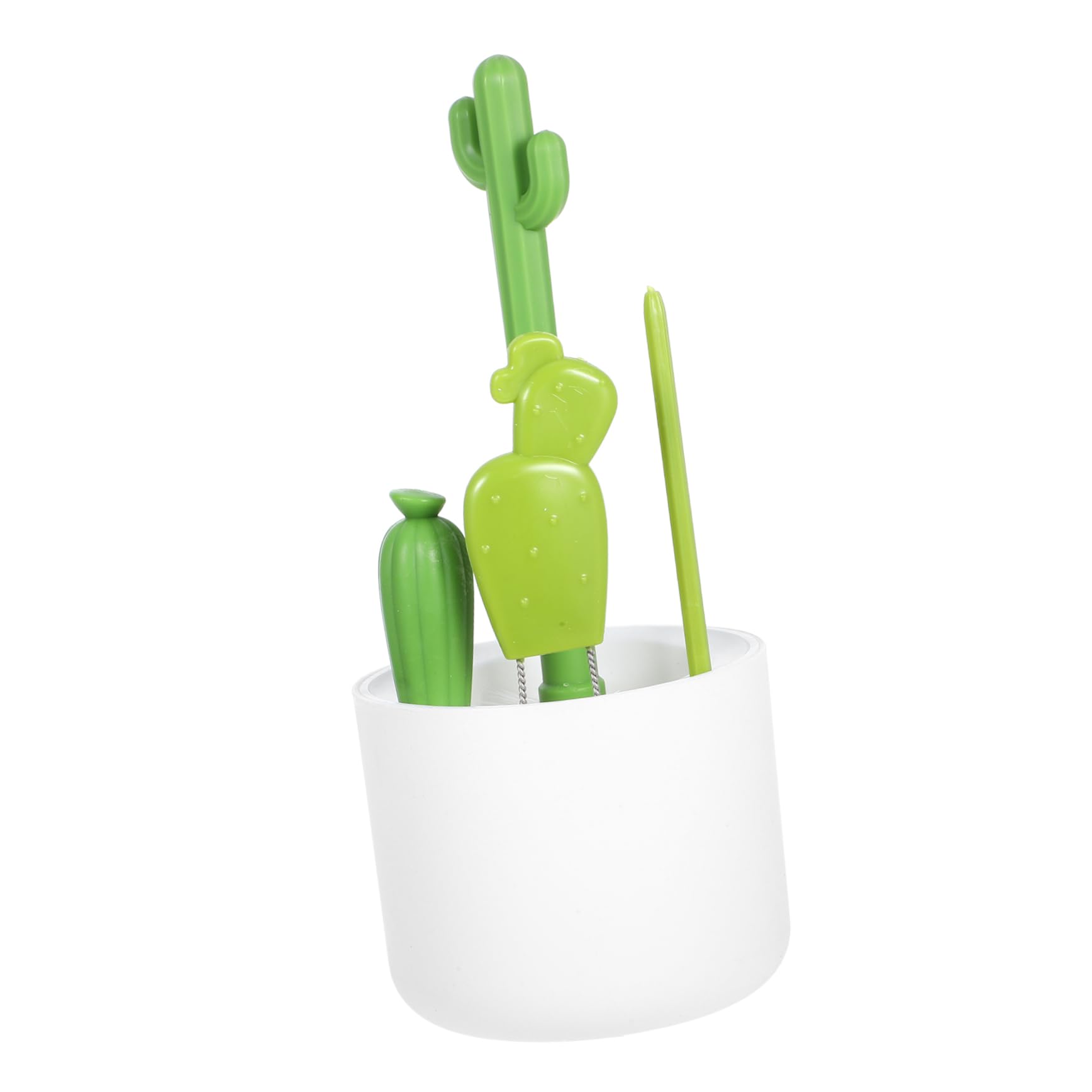 Beavorty 3 Set spazzola per bottiglie di cactus spazzola per la pulizia del coperchio della tazza spazzola per pulire la paglia Set di spazzole per spazi stretti detersivo accessori puliti