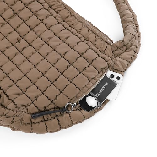 Image of ODODOS Quilted Carryall Tote Bag for Women Crossbody Hobo Lightweight Padding Shoulder Bag