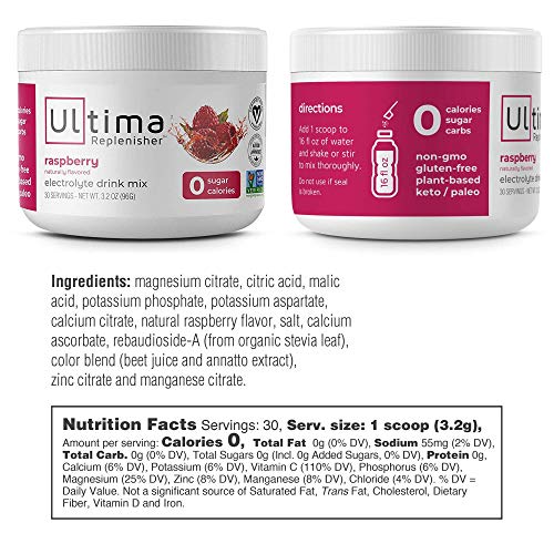 Ultima Hydrating Electrolyte Powder - Raspberry And Lemonade - 3.7 Oz - 2-Pack #TOP1