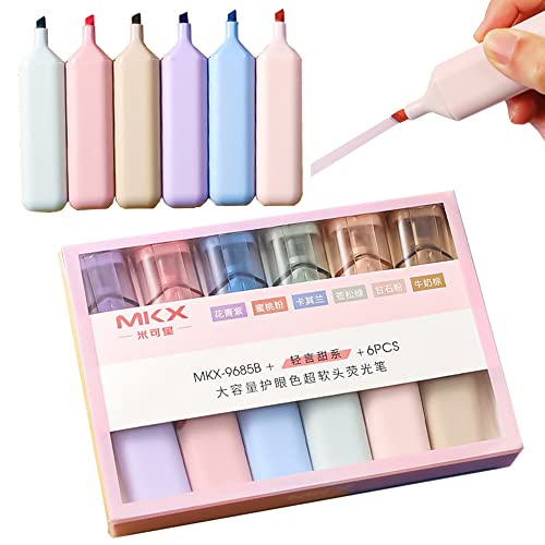 BAISDY Lot de 6 surligneurs pastel esthétiques Bible mignons pour journal, planificateur, fournitures scolaires Cover