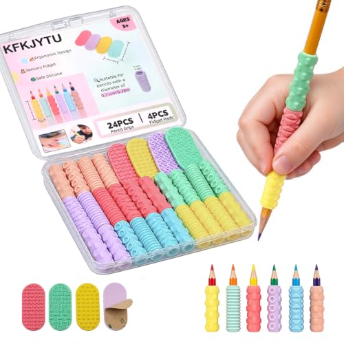 28-Pack Sensory Pencil Grips & Fidget Pad - image 1
