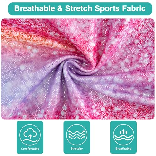 HOZIY Gymnastics Leotards for Girls with Shorts Biketards Dance Tumbling Outfits Matching Scrunchies 1-12 Years Old